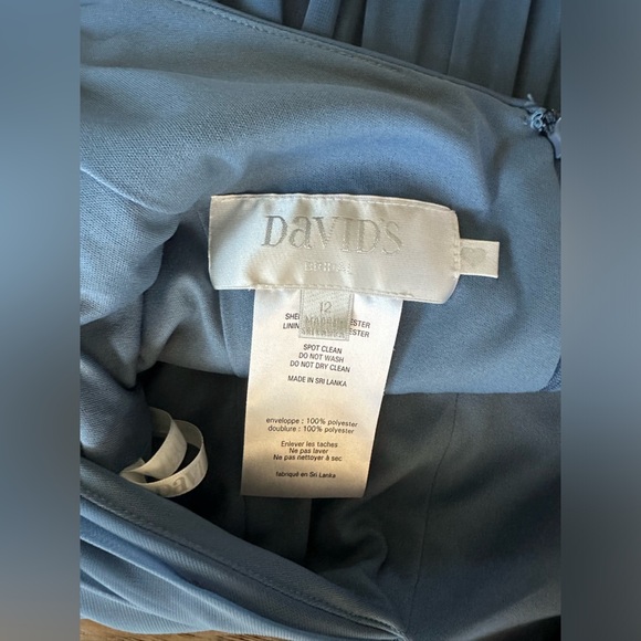 David’s Bridal Elegant Blue Maxi Dress with Gold Detail- size 12 - Picture 4 of 5